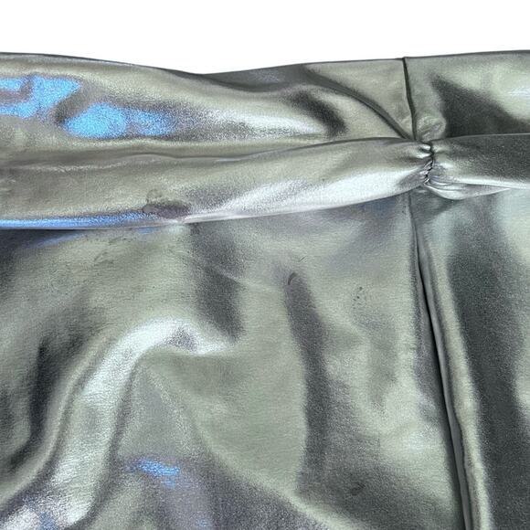 Skims Women’s Low Rise Metallic Twist Front Nickel Silver Mini Skirt Sarong 4X - Picture 9 of 12